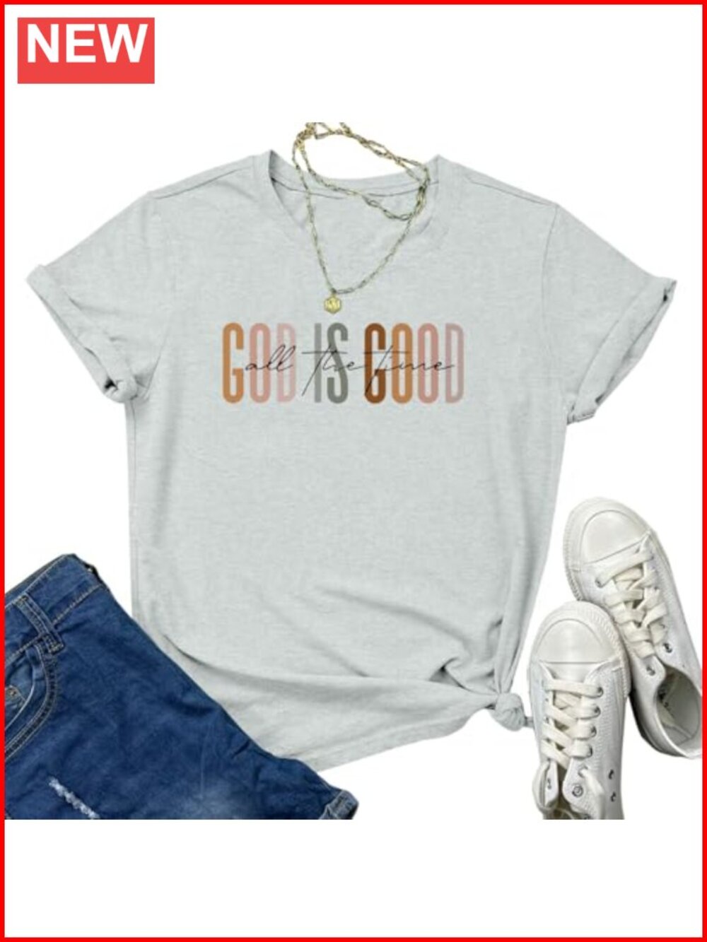 Christian God is Good T-Shirt Women Faith Jesus Bible Verse Religious Tee